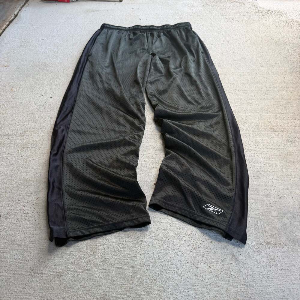 Reebok Vintage Black Mesh Athletic Snap Tear-Away Pants
